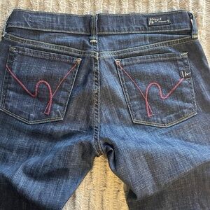 Citizens Of Humanity Blue Boot Cut Jeans with Red Stitching